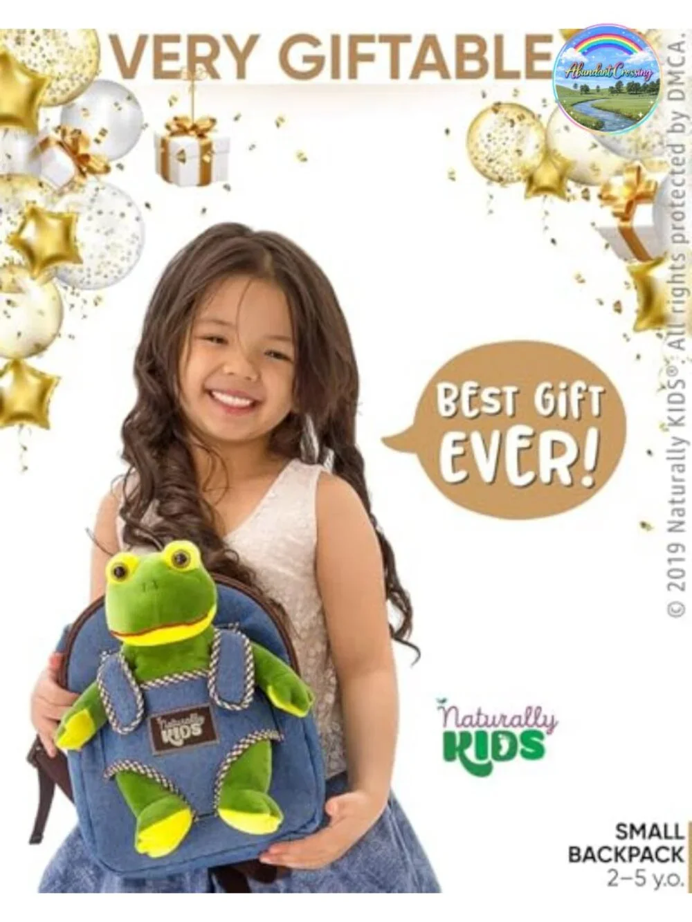 Toddler Backpack with Removable Plush Frog Toy - Canvas